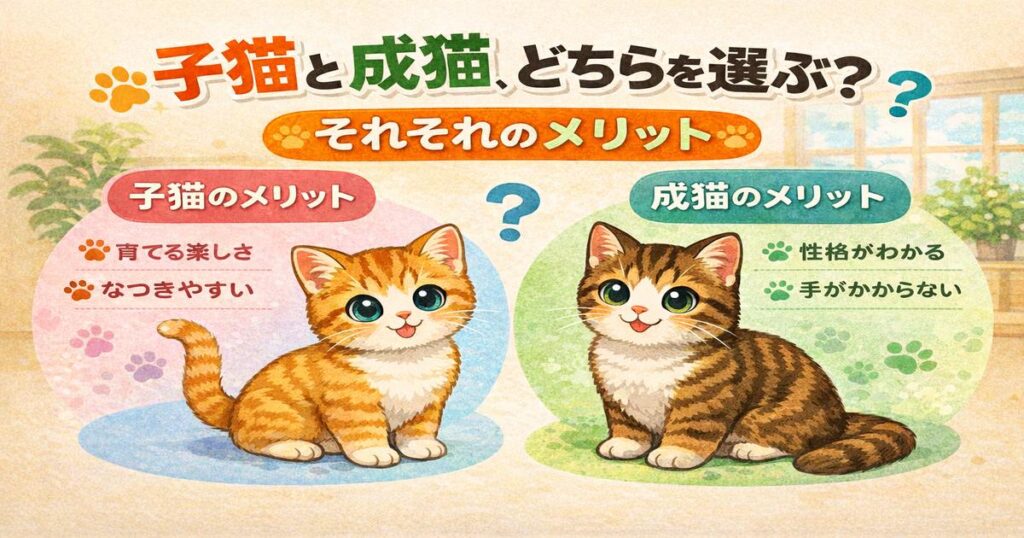 子猫と成猫、どちらを選ぶ？それぞれのメリット