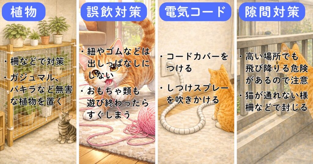 画像：安全対策についてイラスト付きで解説