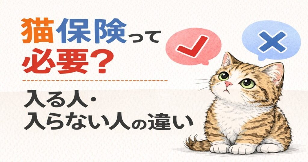 猫保険って必要？入る人・入らない人の違い