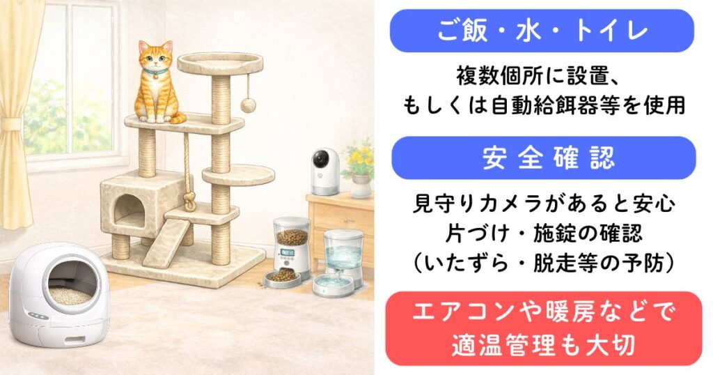 画像：留守番の準備を画像で解説